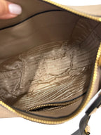PRADA - Beige Vitello Danio Soft Zip Messenger Hobo