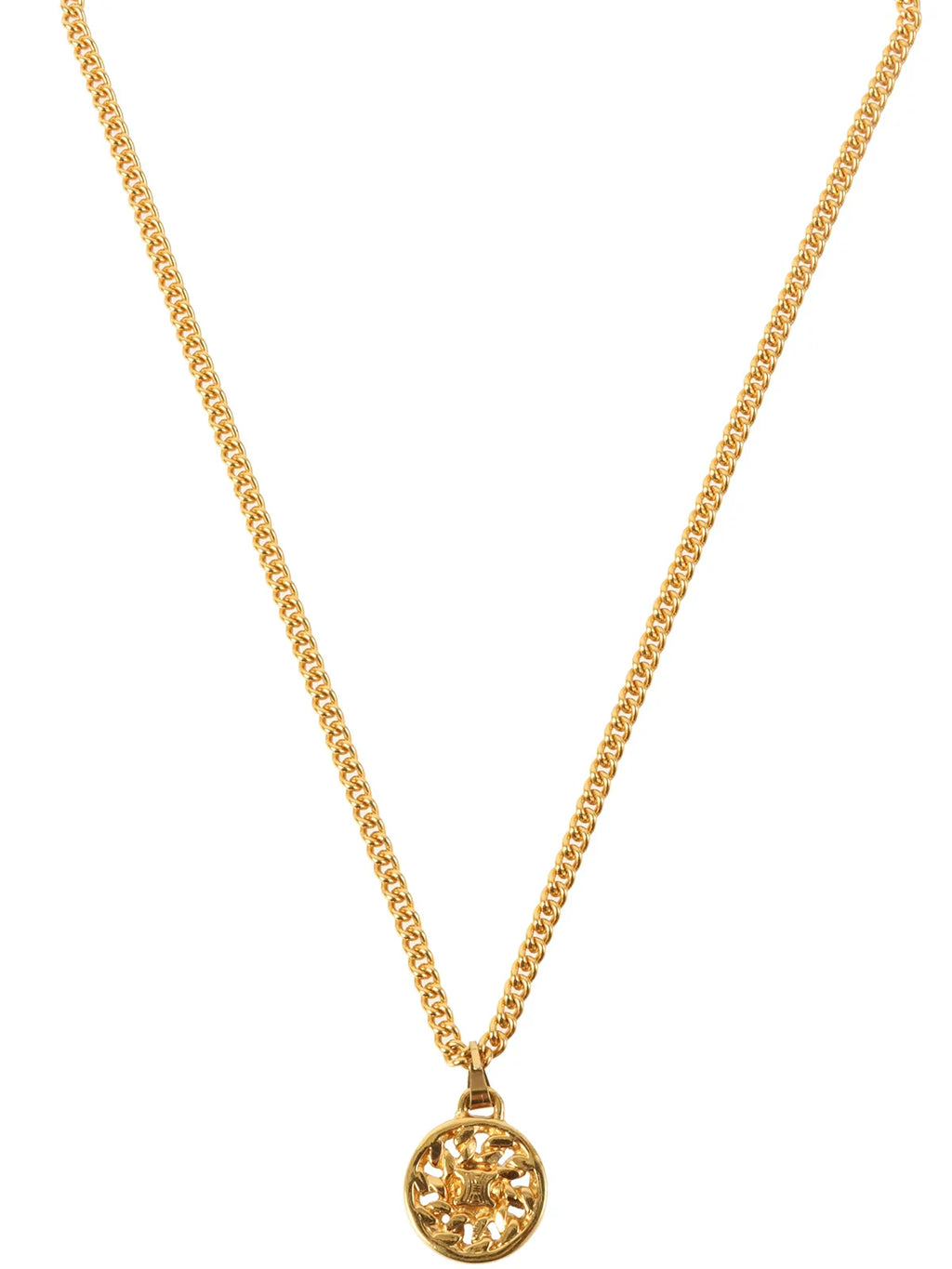 CELINE Round Macadam Plate Necklace