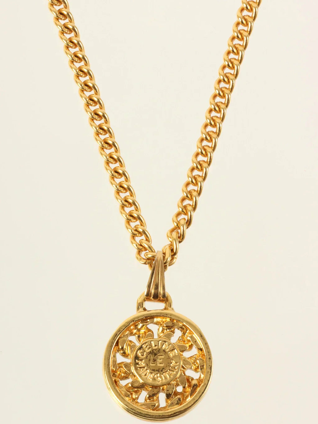 CELINE Round Macadam Plate Necklace