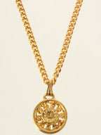 CELINE Round Macadam Plate Necklace