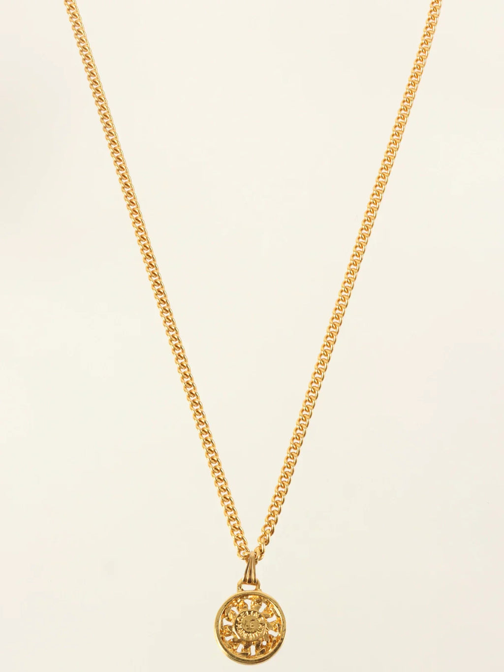 CELINE Round Macadam Plate Necklace