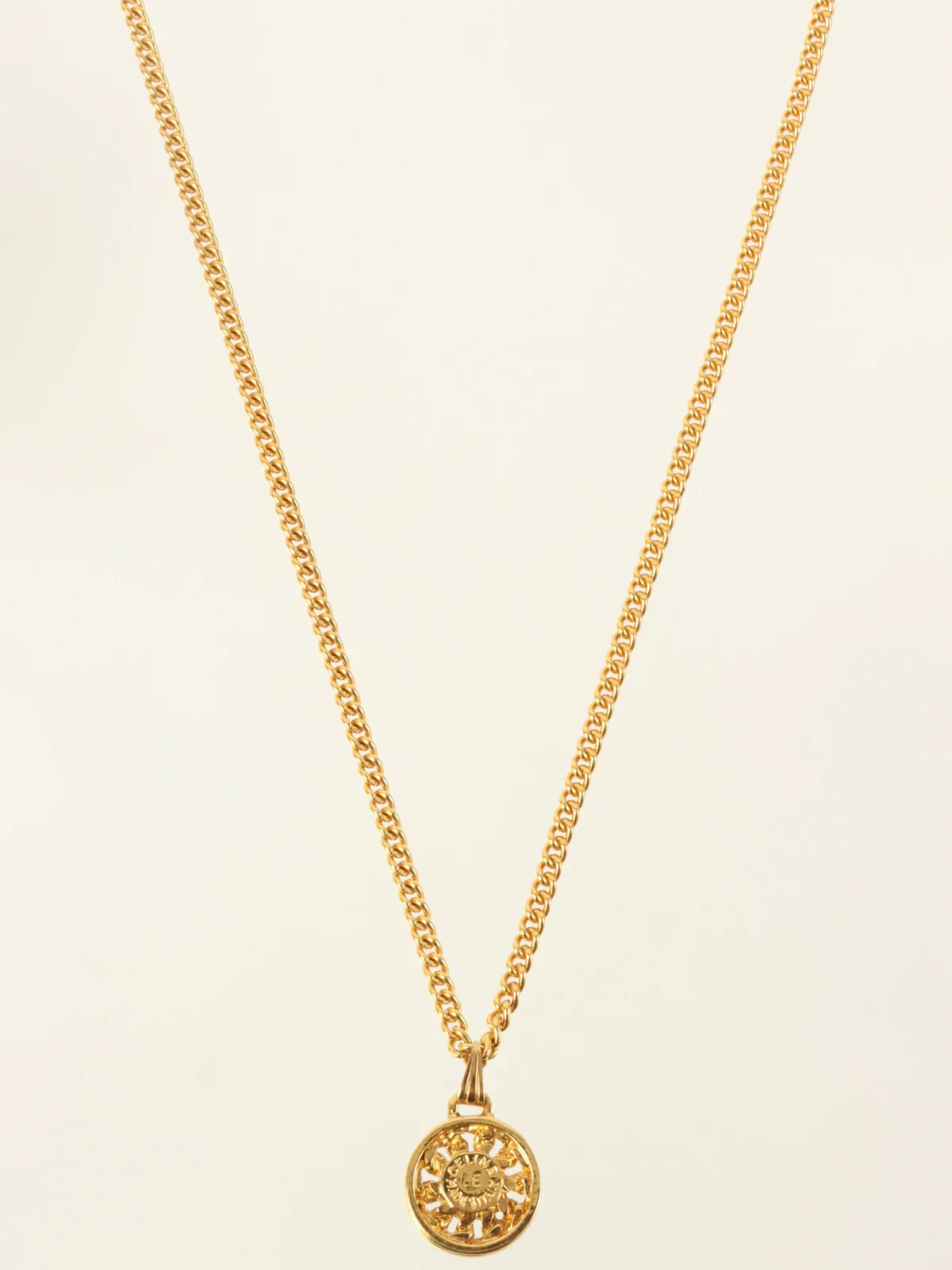 CELINE Round Macadam Plate Necklace