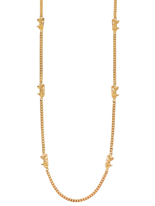 CELINE Horse Carriage Plate Chain Necklace Gold