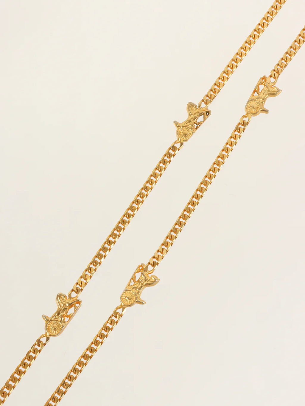 CELINE Horse Carriage Plate Chain Necklace Gold