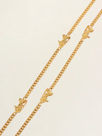 CELINE Horse Carriage Plate Chain Necklace Gold