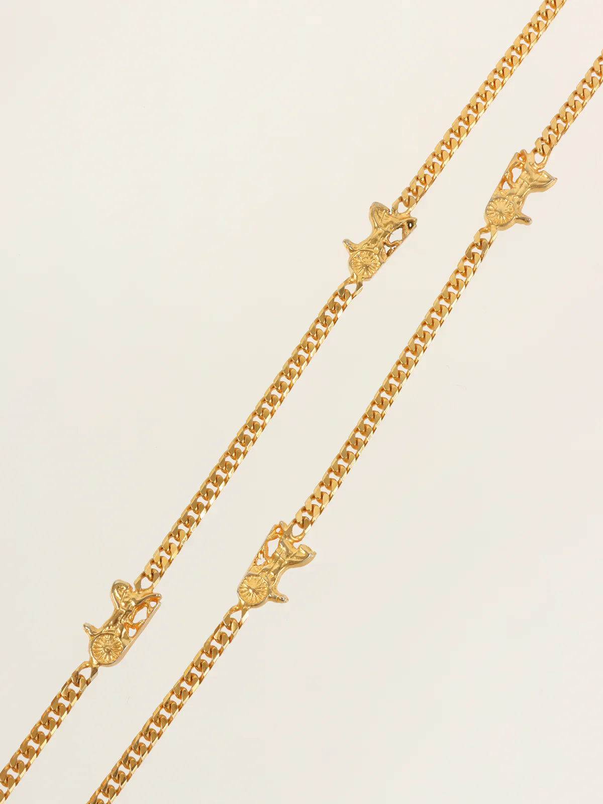 CELINE Horse Carriage Plate Chain Necklace Gold