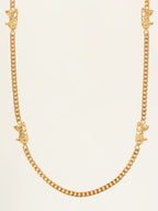 CELINE Horse Carriage Plate Chain Necklace Gold