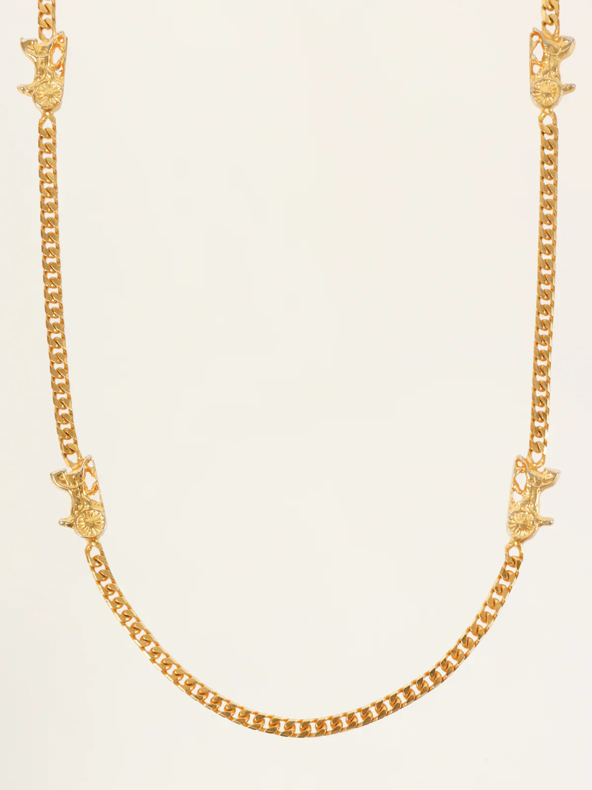 CELINE Horse Carriage Plate Chain Necklace Gold