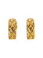 CELINE Design Half Hoop Earrings Gold