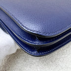 Hermes Constance Mini 18 in Bleu Saphir Epsom Leather and GHW
