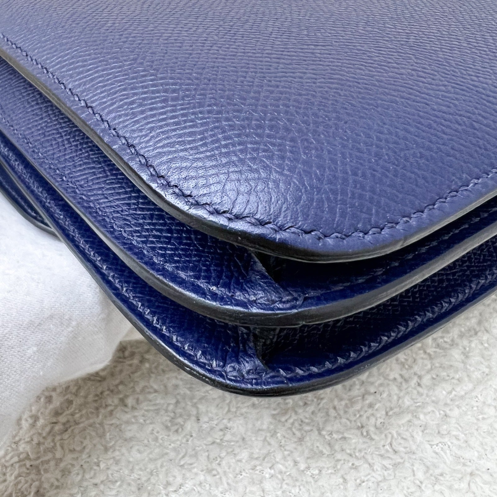 Hermes Constance Mini 18 in Bleu Saphir Epsom Leather and GHW