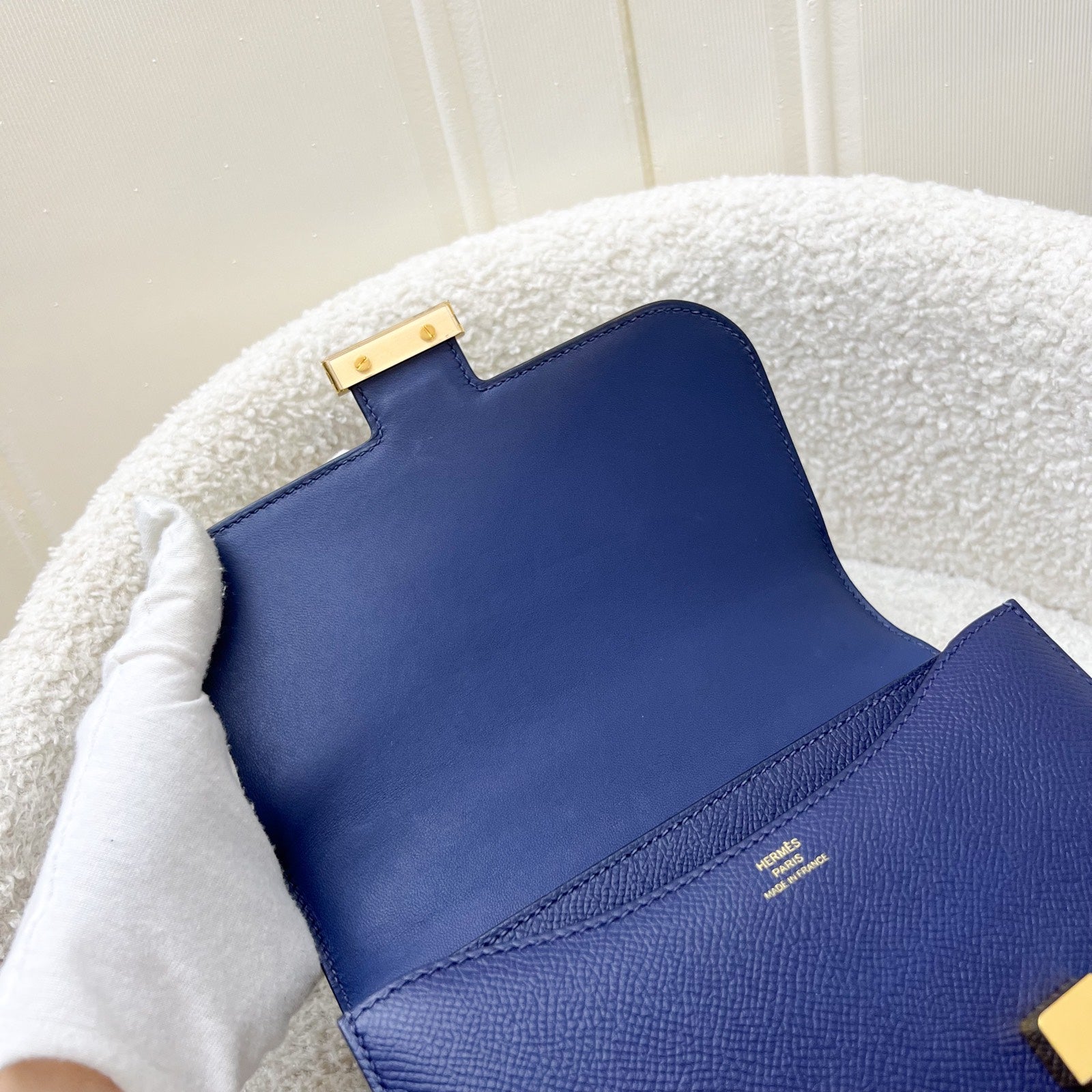 Hermes Constance Mini 18 in Bleu Saphir Epsom Leather and GHW