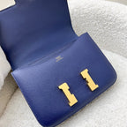Hermes Constance Mini 18 in Bleu Saphir Epsom Leather and GHW