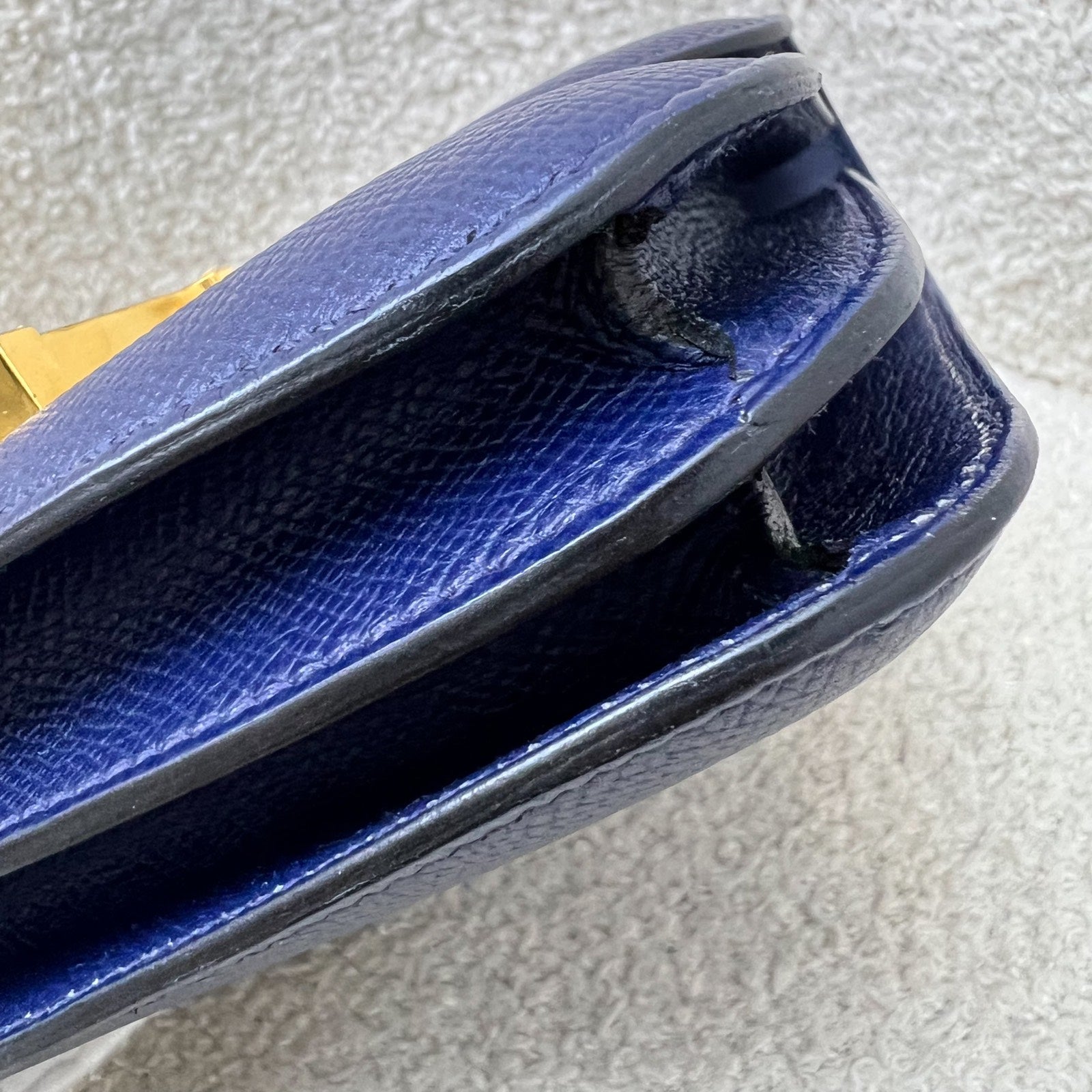 Hermes Constance Mini 18 in Bleu Saphir Epsom Leather and GHW