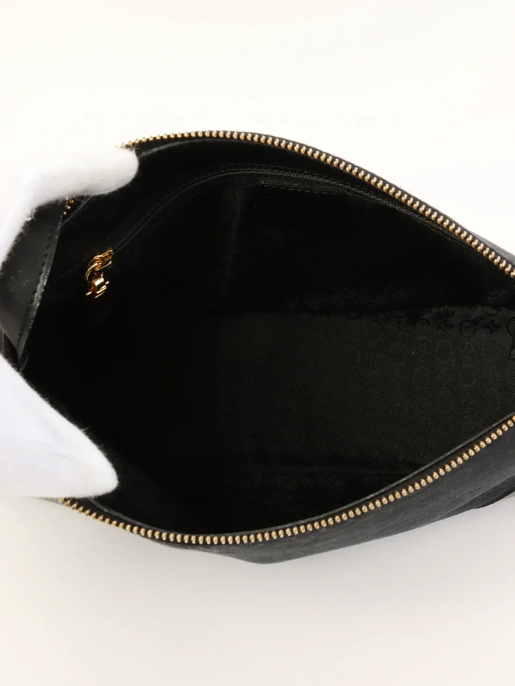 CELINE C Macadam Pattern Shoulder Bag Black
