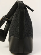 CELINE C Macadam Pattern Shoulder Bag Black
