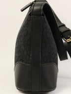 CELINE C Macadam Pattern Shoulder Bag Black