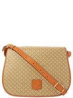 CELINE Macadam Pattern Logo Embossed Shoulder Bag Beige