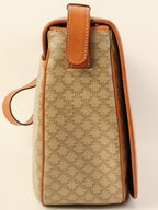 CELINE Macadam Pattern Logo Embossed Shoulder Bag Beige