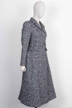 CHRISTIAN DIOR Belted A Line Coat Black White