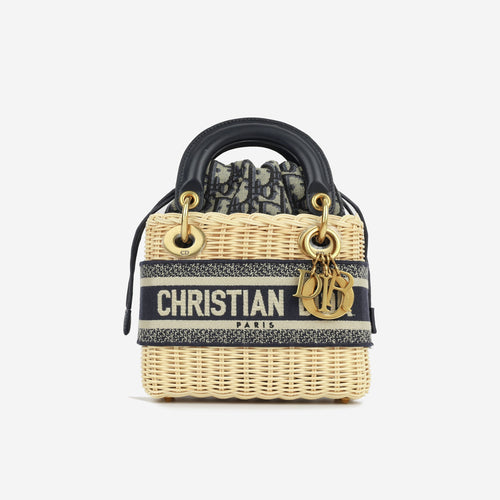 Dior Mini Lady Dior - Beige Wicker