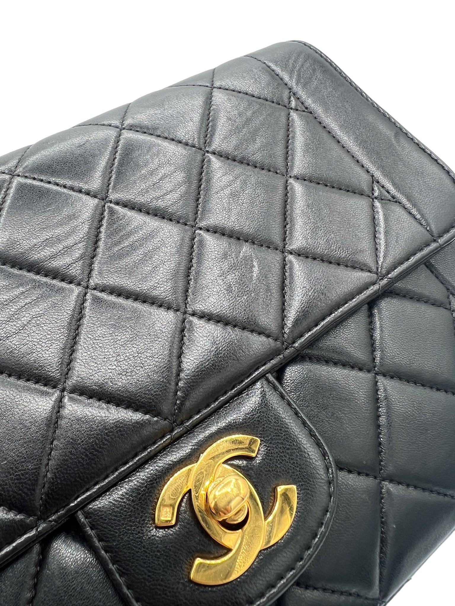 CHANEL - Double Flap Lambskin Matelasse Shoulder Bag