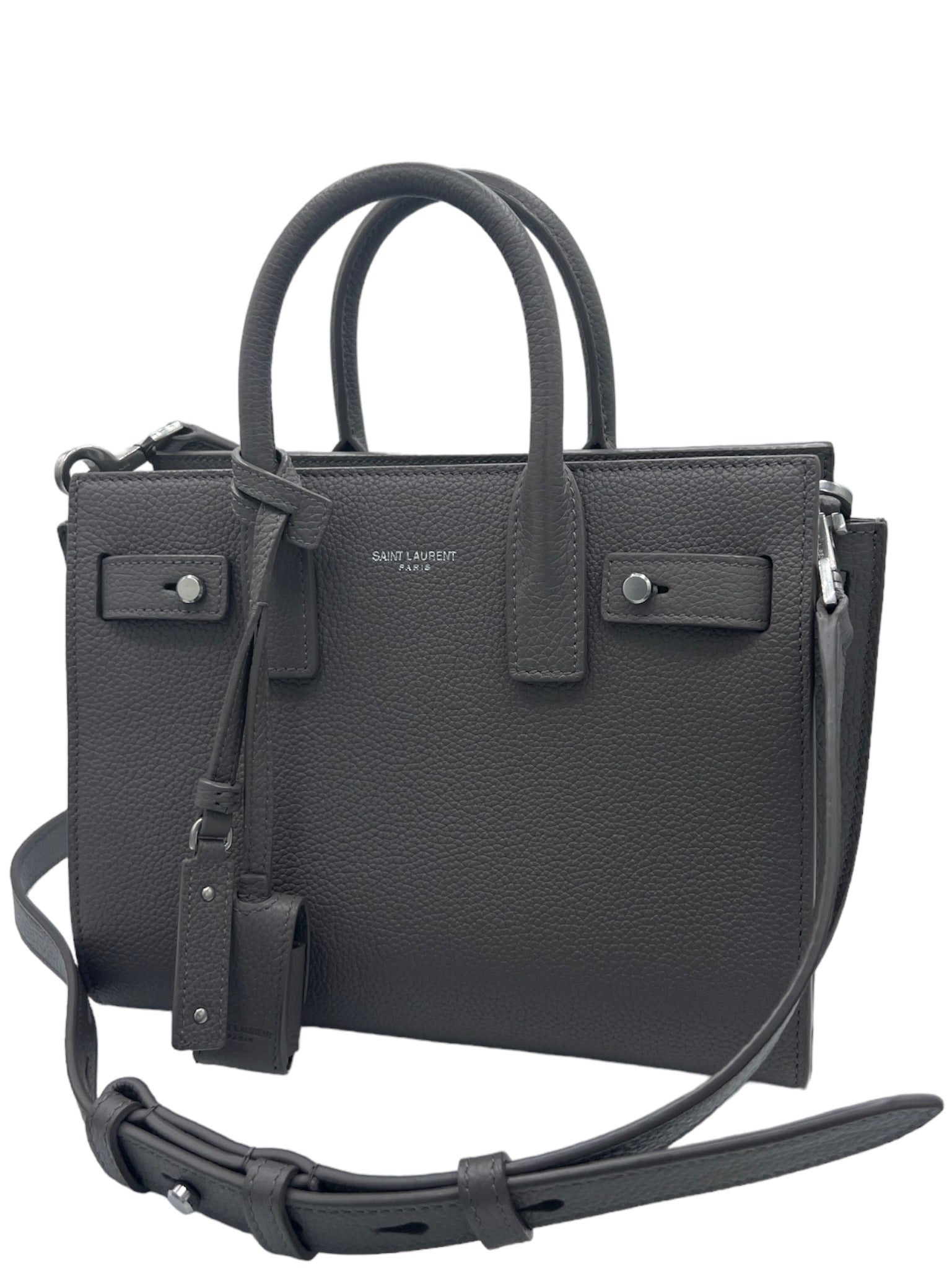 SAINT LAURENT - Grey Nano Sac de Jour Souple Handbag