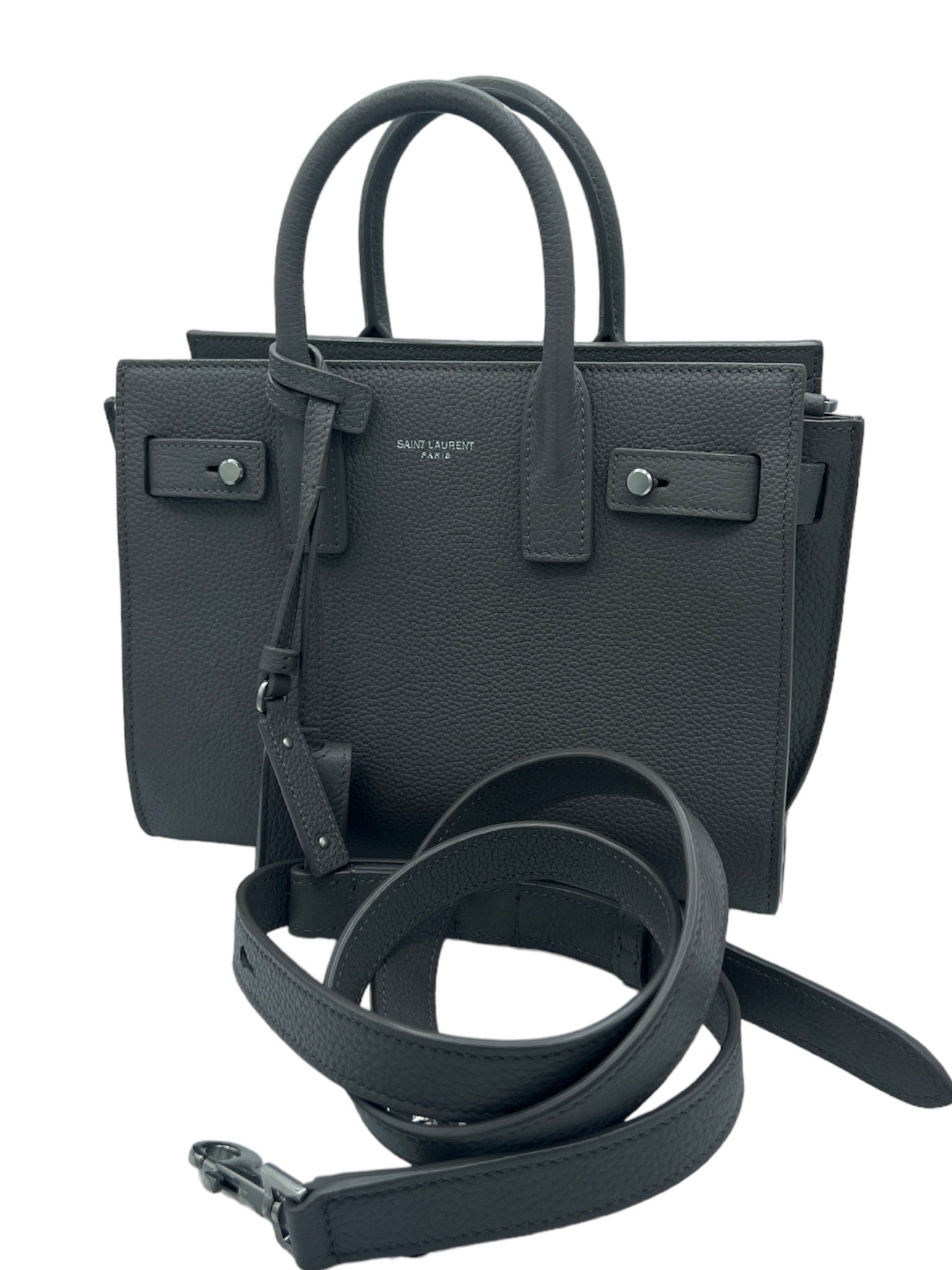 SAINT LAURENT - Grey Nano Sac de Jour Souple Handbag
