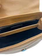 SAINT LAURENT- Calfskin Y Quilted Monogram Toy Loulou Satchel Brown