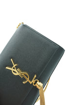 SAINT LAURENT - Kate Chain Wallet In Grain De Poudre Leather