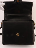CELINE Logo Plate Shoulder Bag Black