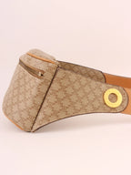 CELINE Macadam Pattern Waict Bag Beige