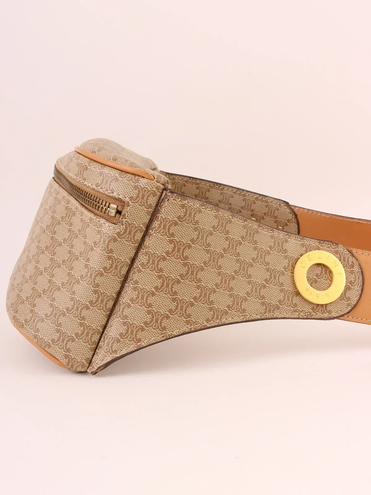 CELINE Macadam Pattern Waict Bag Beige