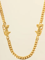 CELINE Horse Carriage Plate Chain Necklace Gold
