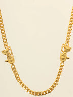 CELINE Horse Carriage Plate Chain Necklace Gold