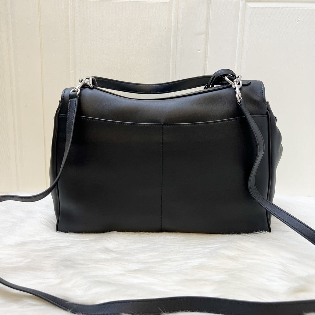 Balenciaga Medium Rodeo Handbag in Black Smooth Calfskin and Aged SHW