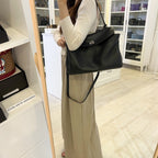 Balenciaga Medium Rodeo Handbag in Black Smooth Calfskin and Aged SHW