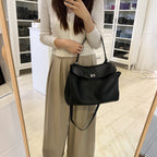 Balenciaga Medium Rodeo Handbag in Black Smooth Calfskin and Aged SHW