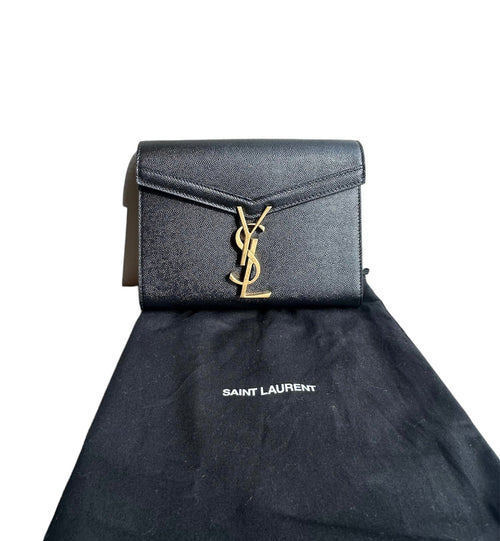 SAINT LAURENT - Black Cassandra Chain Shoulder Bag Small