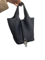 HERMES - Bleu Nuit Clemence Picotin Lock 18 PHW