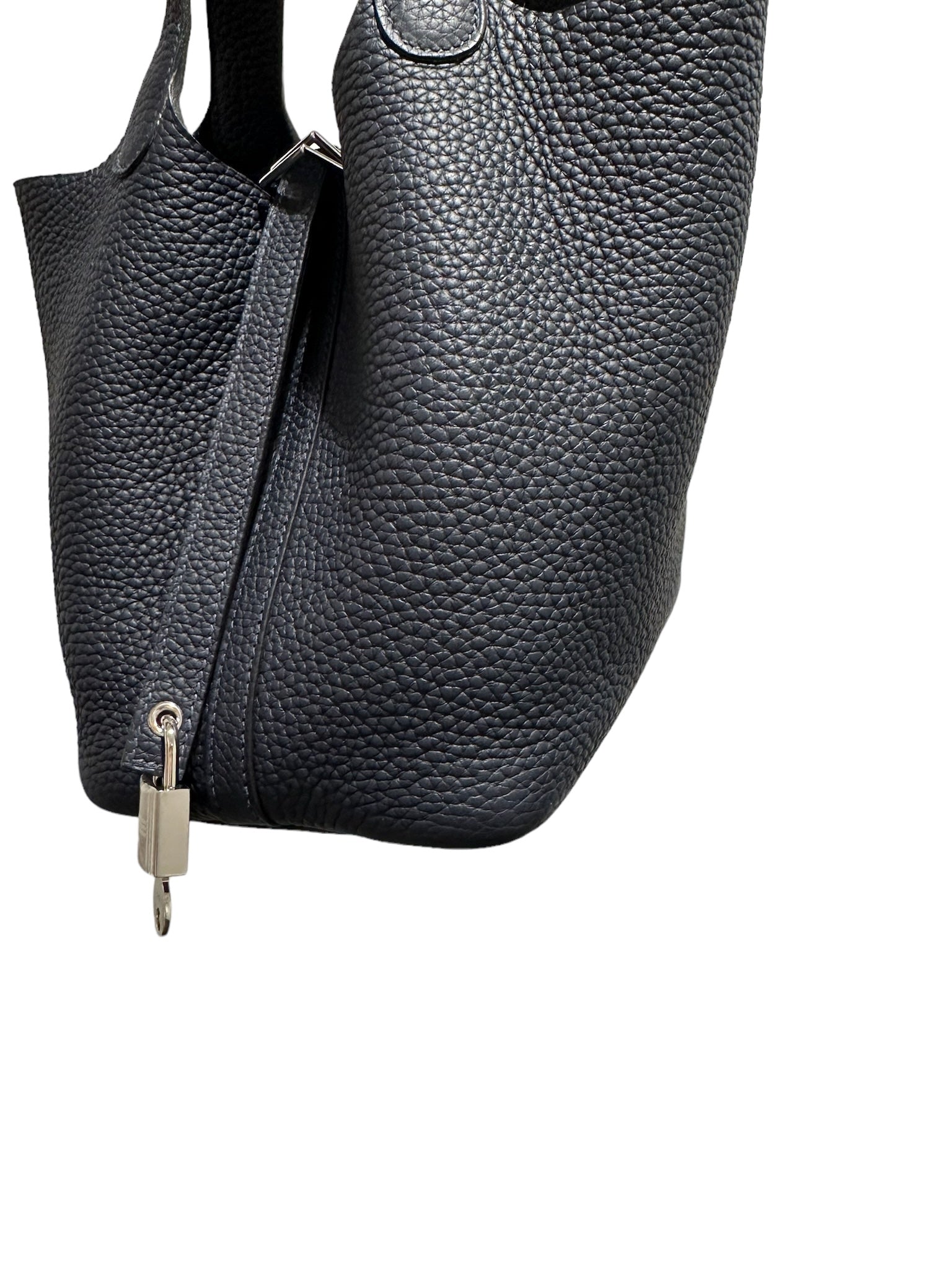 HERMES - Bleu Nuit Clemence Picotin Lock 18 PHW