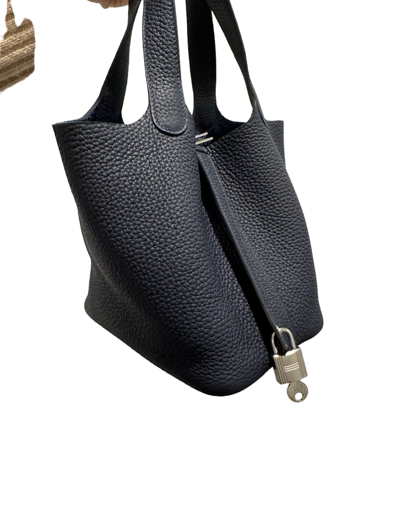 HERMES - Bleu Nuit Clemence Picotin Lock 18 PHW