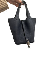 HERMES - Bleu Nuit Clemence Picotin Lock 18 PHW