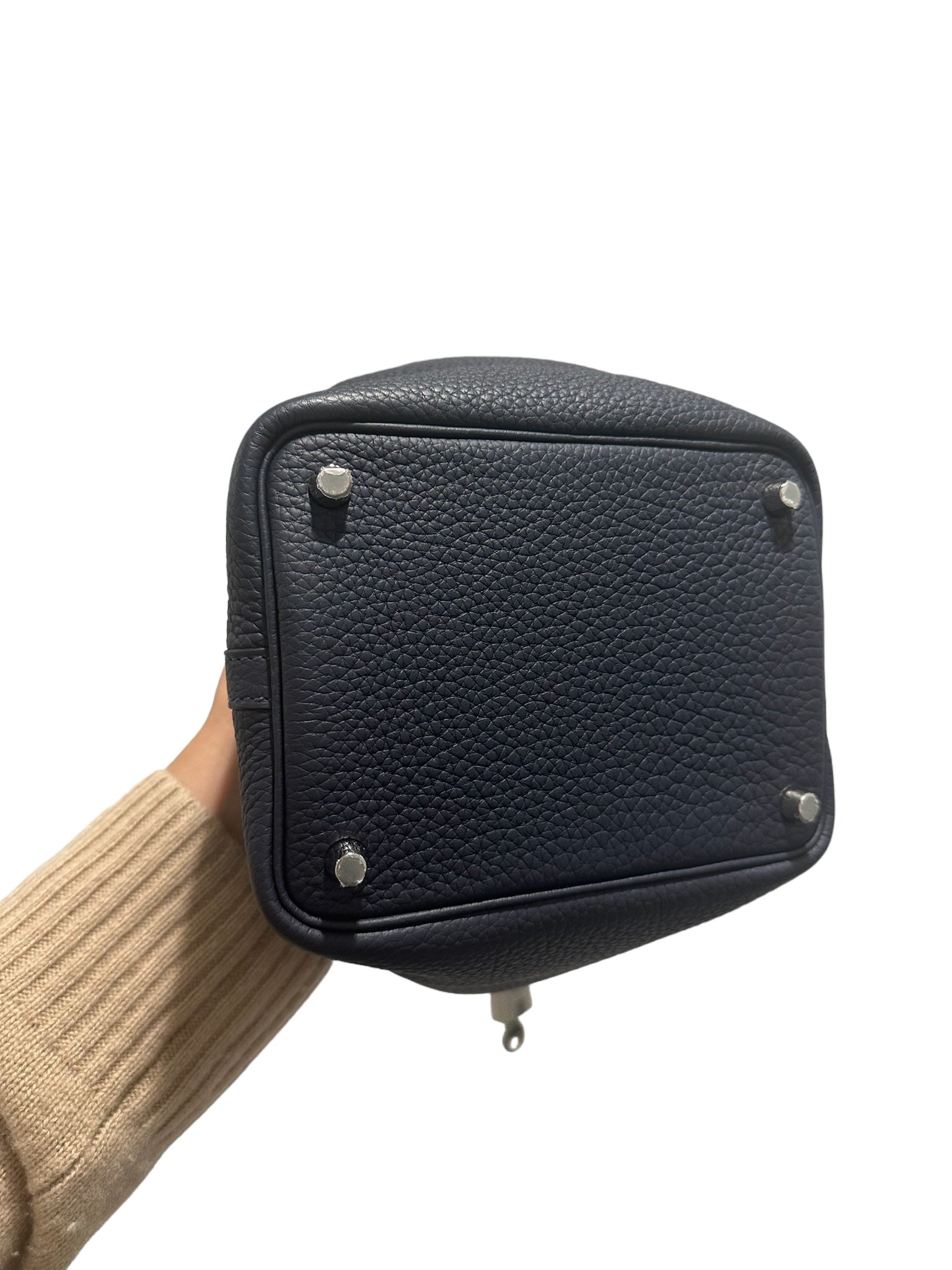 HERMES - Bleu Nuit Clemence Picotin Lock 18 PHW