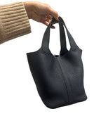 HERMES - Bleu Nuit Clemence Picotin Lock 18 PHW