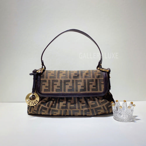 No.2960-Fendi Tobacco Zucca Canvas Shoulder Bag