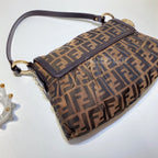 No.2960-Fendi Tobacco Zucca Canvas Shoulder Bag
