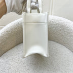 Dior Mini Book Tote in White Macrocannage Lambskin and LGHW (Model: S5573OWHP)