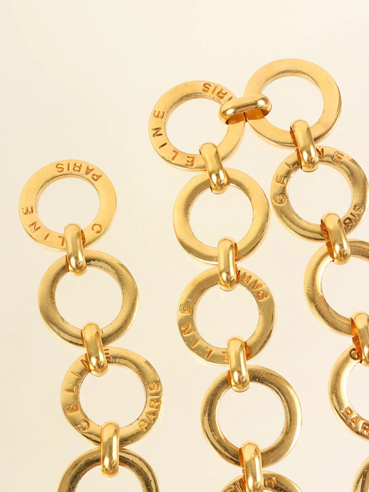 CELINE Circle Logo Chain Belt Gold