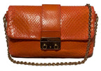 CHRISTIAN DIOR Orange Python Miss Dior Small Flap Bag